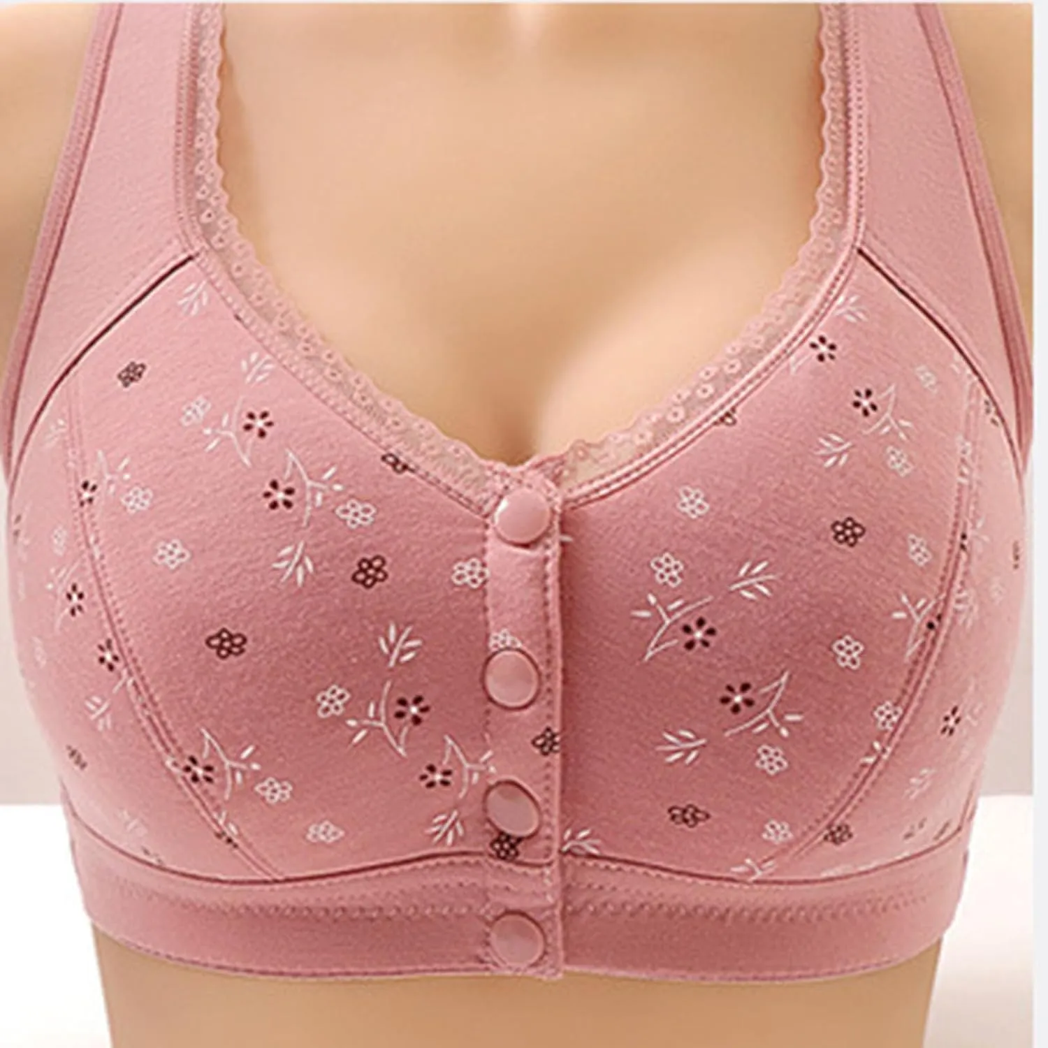 NREALY Bras for Older Women Front Closure Bra with Front Closure for Women Daisy Bras for Older Women Front Closure