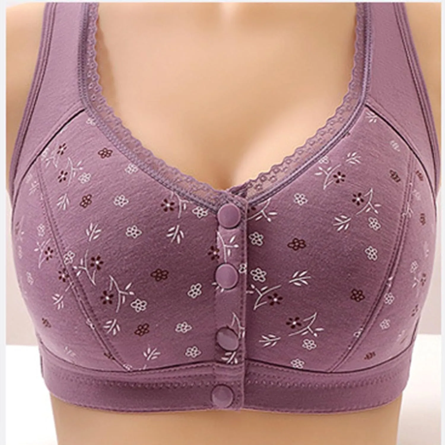 NREALY Bras for Older Women Front Closure Bra with Front Closure for Women Daisy Bras for Older Women Front Closure
