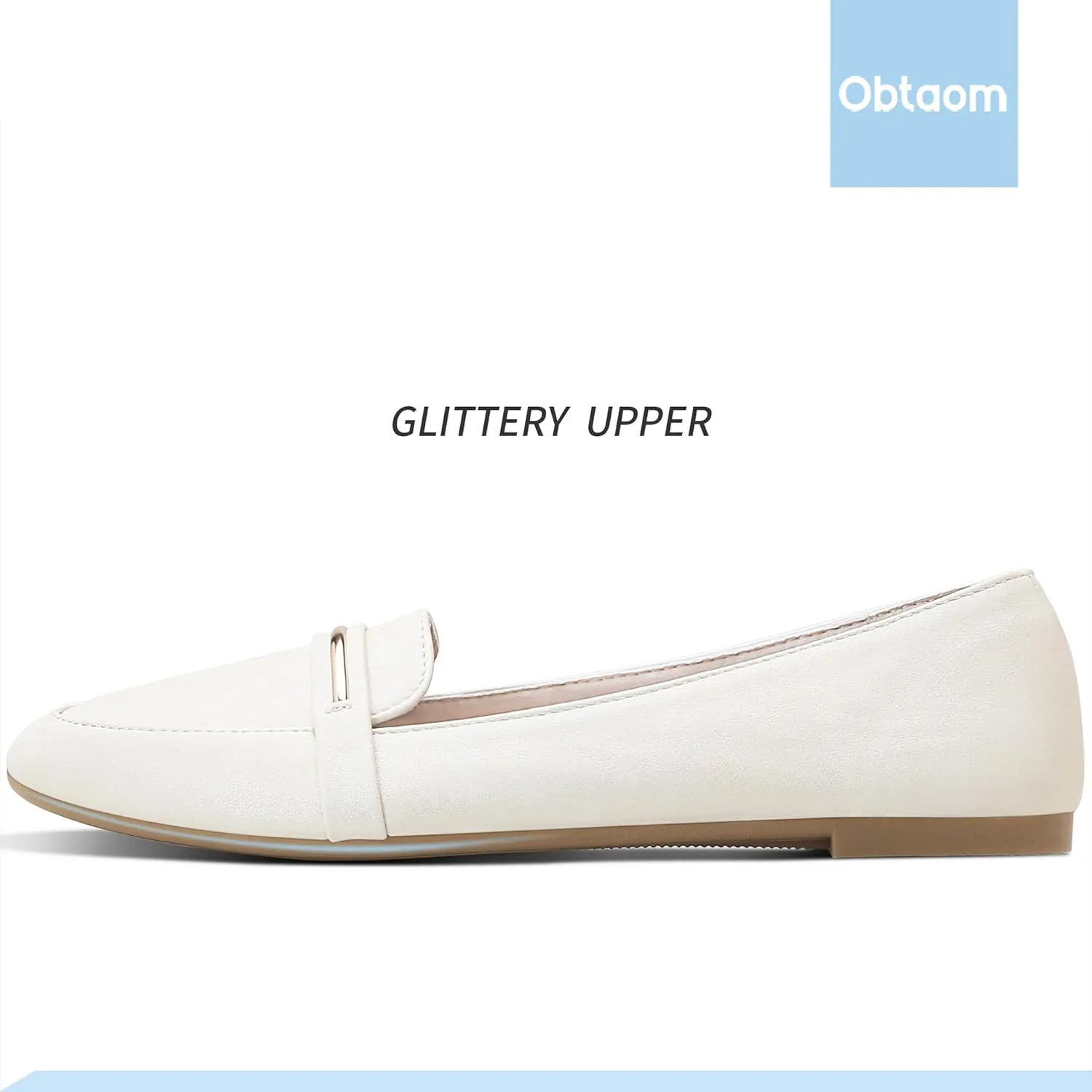 Obtaom Women's Pointy Toe Loafer Flat Comfortable Faux Suede Work Shoes,Cute Penny Loafer Slip On Ballet Flat