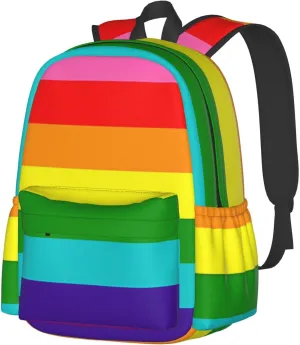 Original Gay Pride Flag Laptop Backpack Shoulder Bag Laptop Pack Travel Backpacks Commuter Back Pack Casual Daypack Bags With Side Pockets