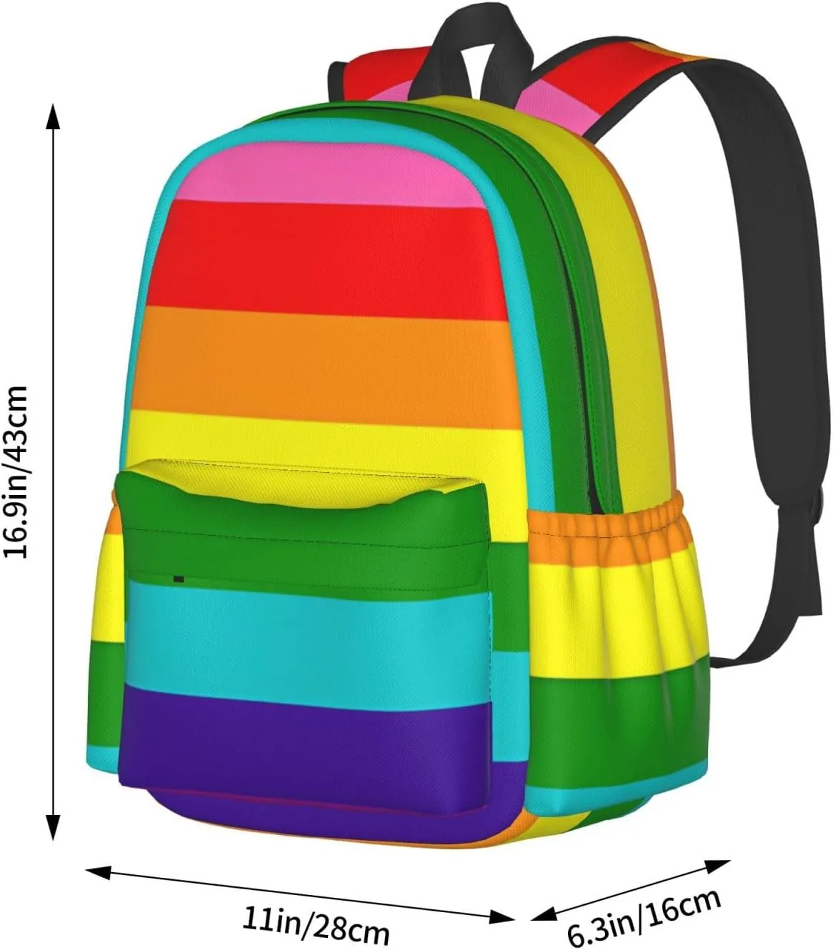 Original Gay Pride Flag Laptop Backpack Shoulder Bag Laptop Pack Travel Backpacks Commuter Back Pack Casual Daypack Bags With Side Pockets