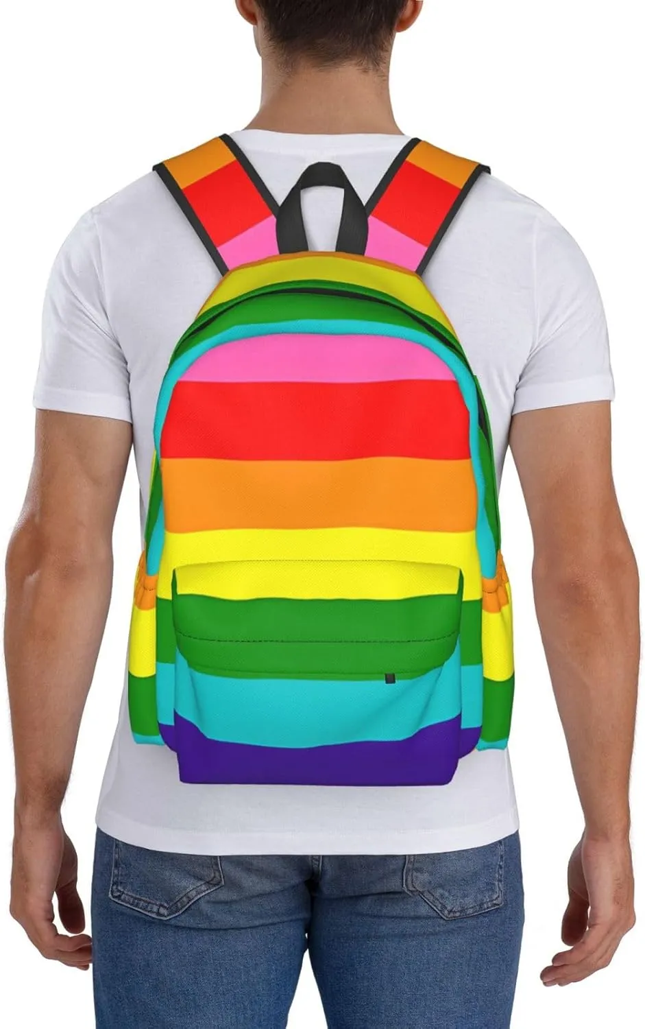 Original Gay Pride Flag Laptop Backpack Shoulder Bag Laptop Pack Travel Backpacks Commuter Back Pack Casual Daypack Bags With Side Pockets