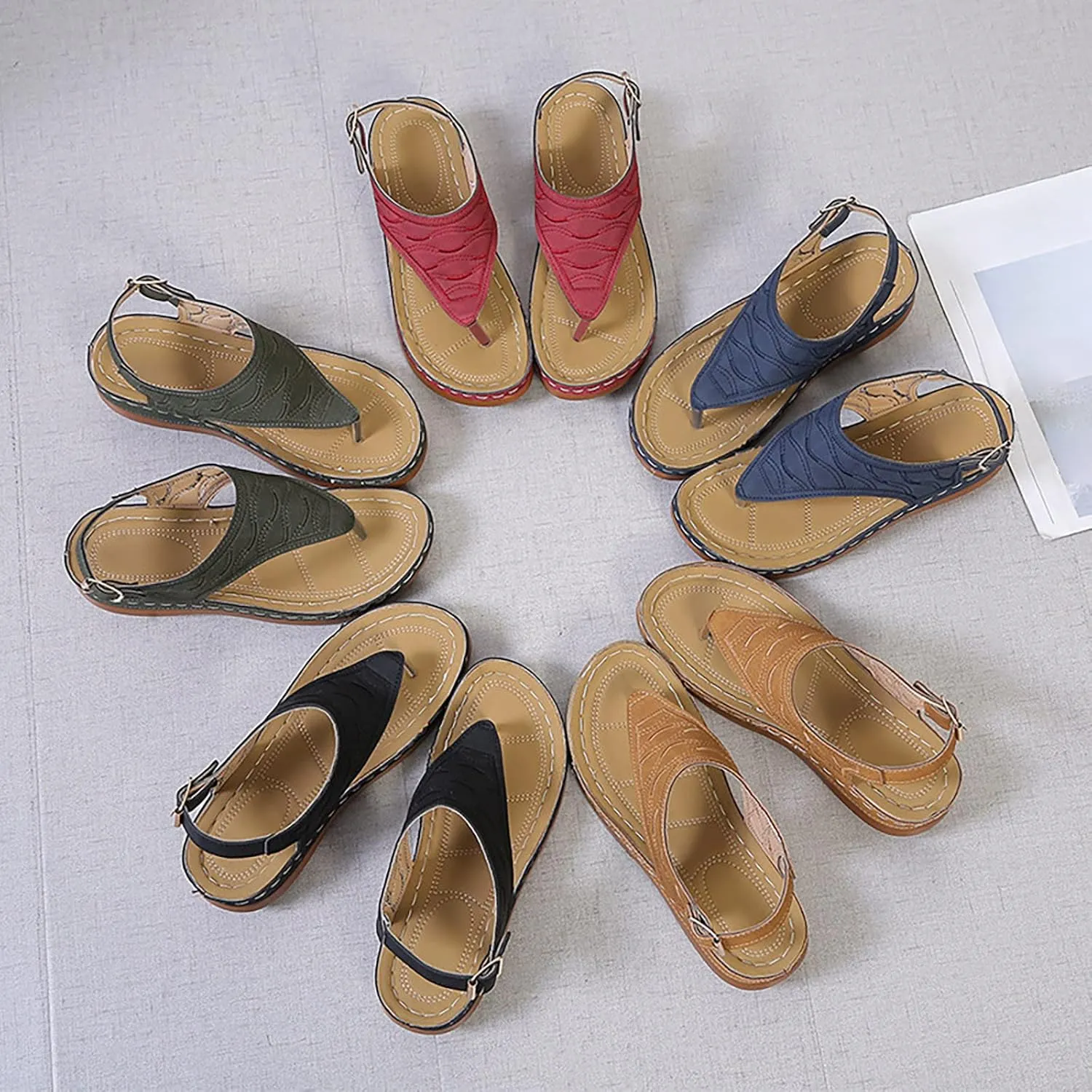 Orthopedic Plantar Fasciitis Shoes Women Black Flats Gold Sandals for Women Dressy Summer Womens Shoes Wedges Dressy Casual Women's Orthotic Walking Sandals Wide Width Heels Womens Navy Sandals