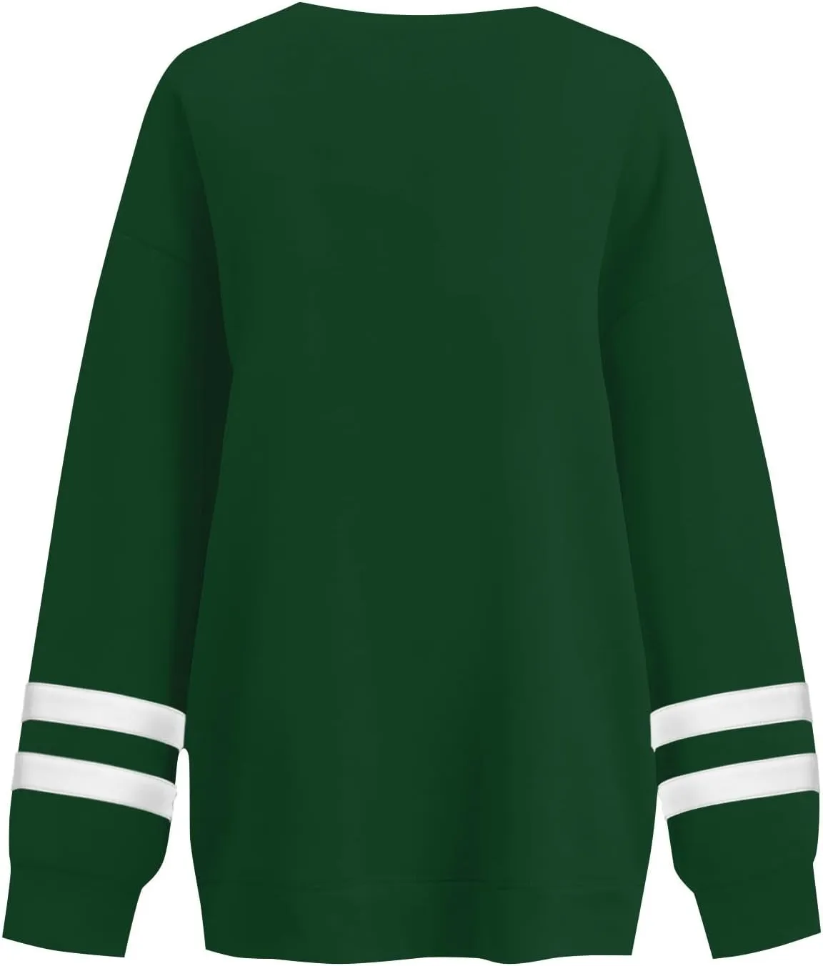 Oversized Crewneck Sweatshirt Women Fleece Pullover Sweaters Plus Size Cute Teen Preppy Striped Sweat Shirts Y2K Tops