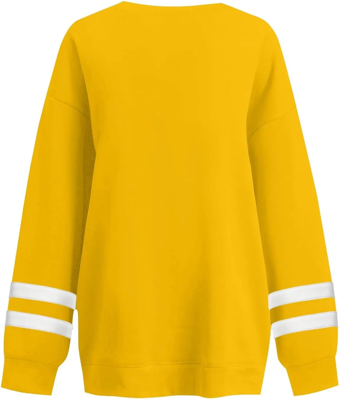 Oversized Crewneck Sweatshirt Women Fleece Pullover Sweaters Plus Size Cute Teen Preppy Striped Sweat Shirts Y2K Tops