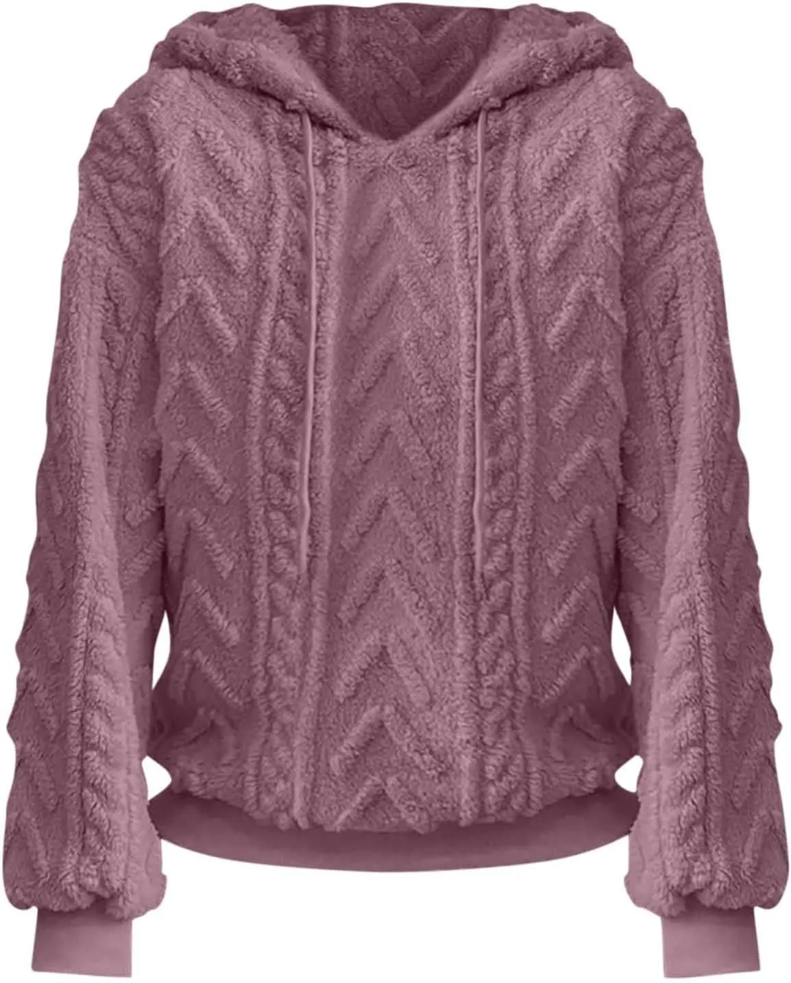 Oversized Hoodie For Women, Cable Knit Fuzzy Pullover Sweatshirt, Fall Clothes