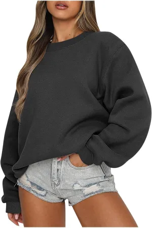 Oversized Hoodie Women Autumn Winter Tops Women's Long Sleeve Sweatshirt Casual Crewneck Loose Fit Pollover Fleece