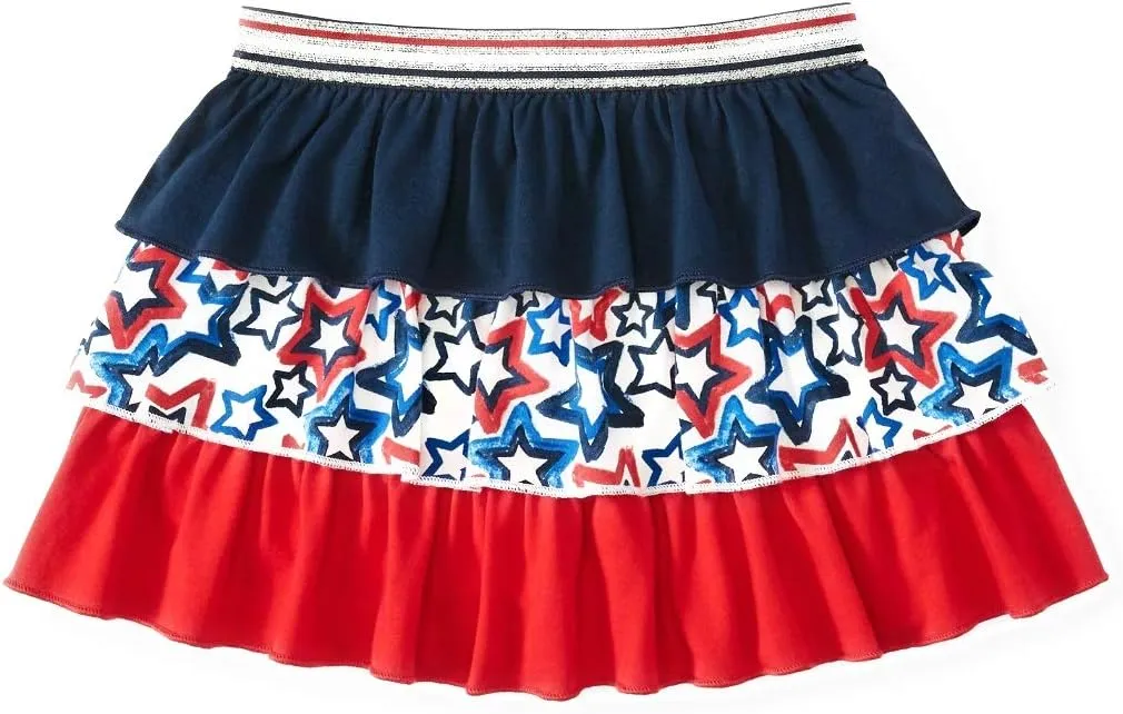 Patriotic Toddler 3 Teired Skort Red White & Blue