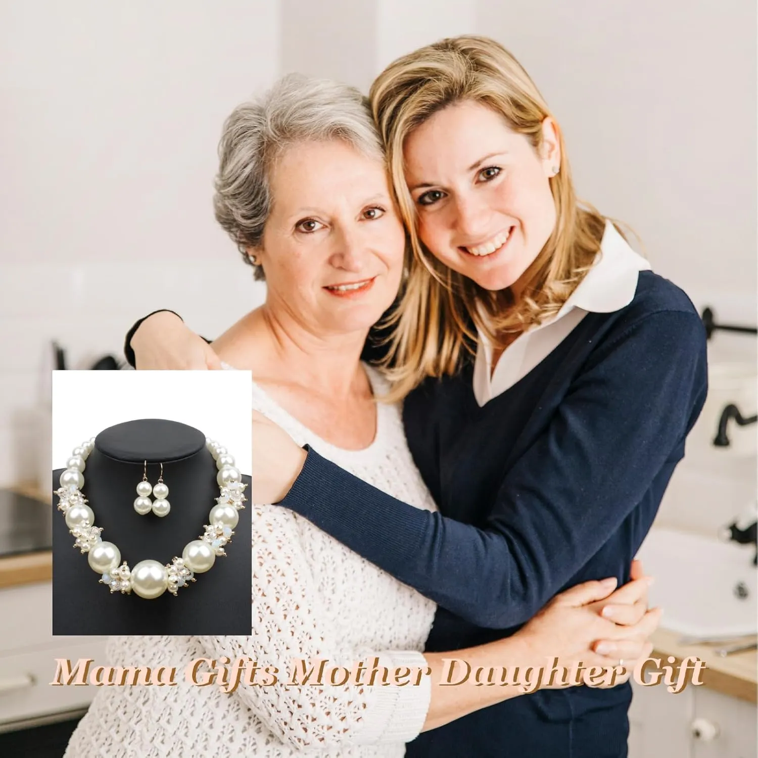 Pearl Necklace and Earring Set Pearl Wedding Jewelry Set for Women Chunky Pearls Choker Necklaces Stud Earrings Bride Bridesmaid Wedding Jewelry Gifts