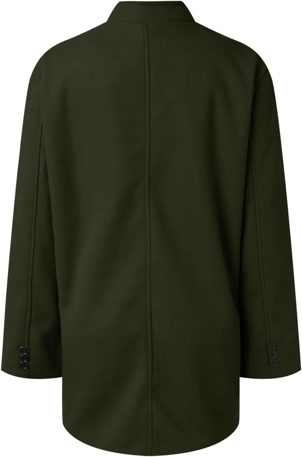 PeQAQ Women's Elegant Blazers Single Breasted Coat Winter Long Sleeve Mid Woolen Overcoat Work Office Pea Jackets Overcoats