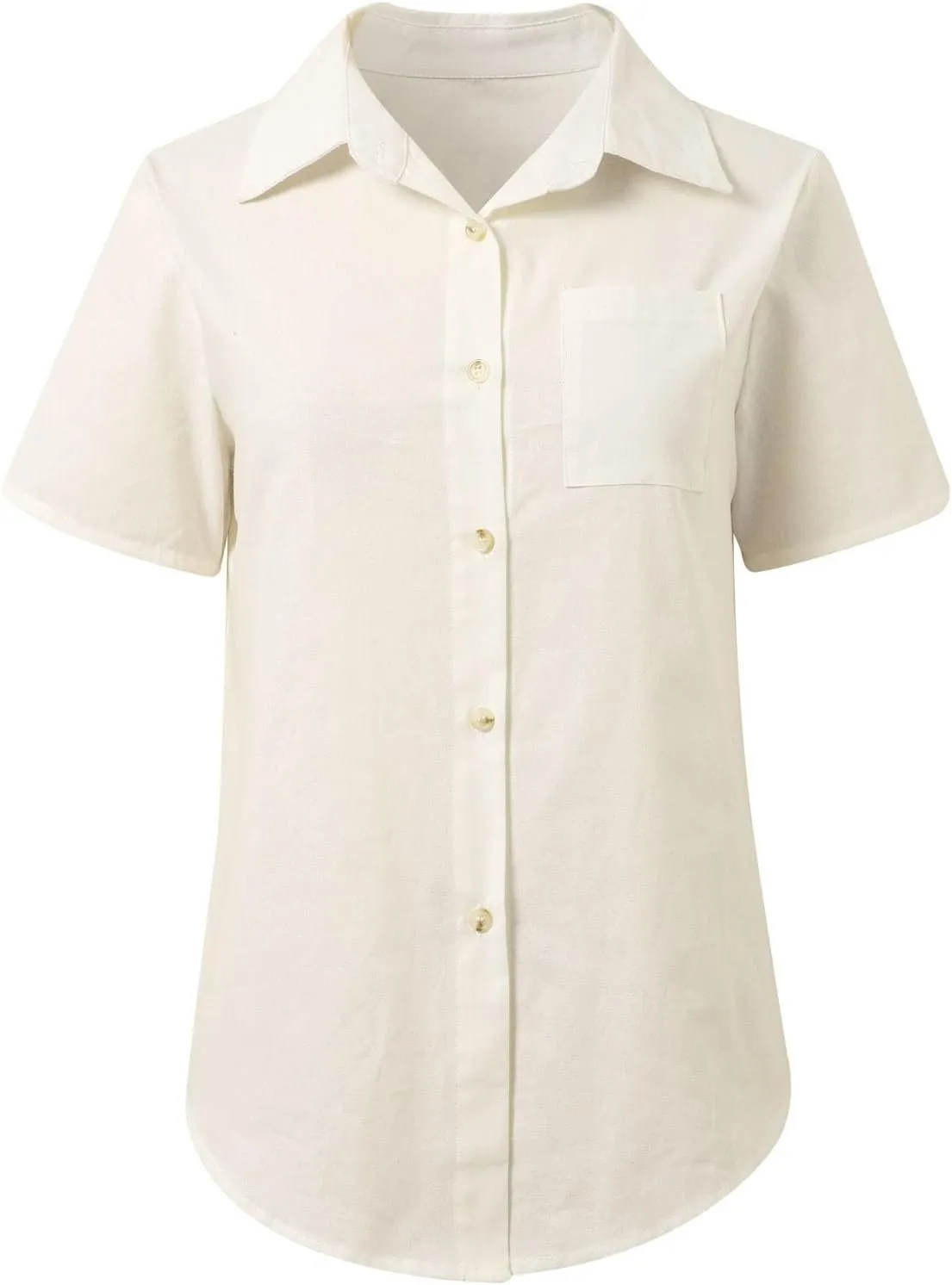 Petite Tops for Women Casual V Neck Button Down Hawaiian Shirts Solid Color Blouse Tees Front Pocket T-Shirts