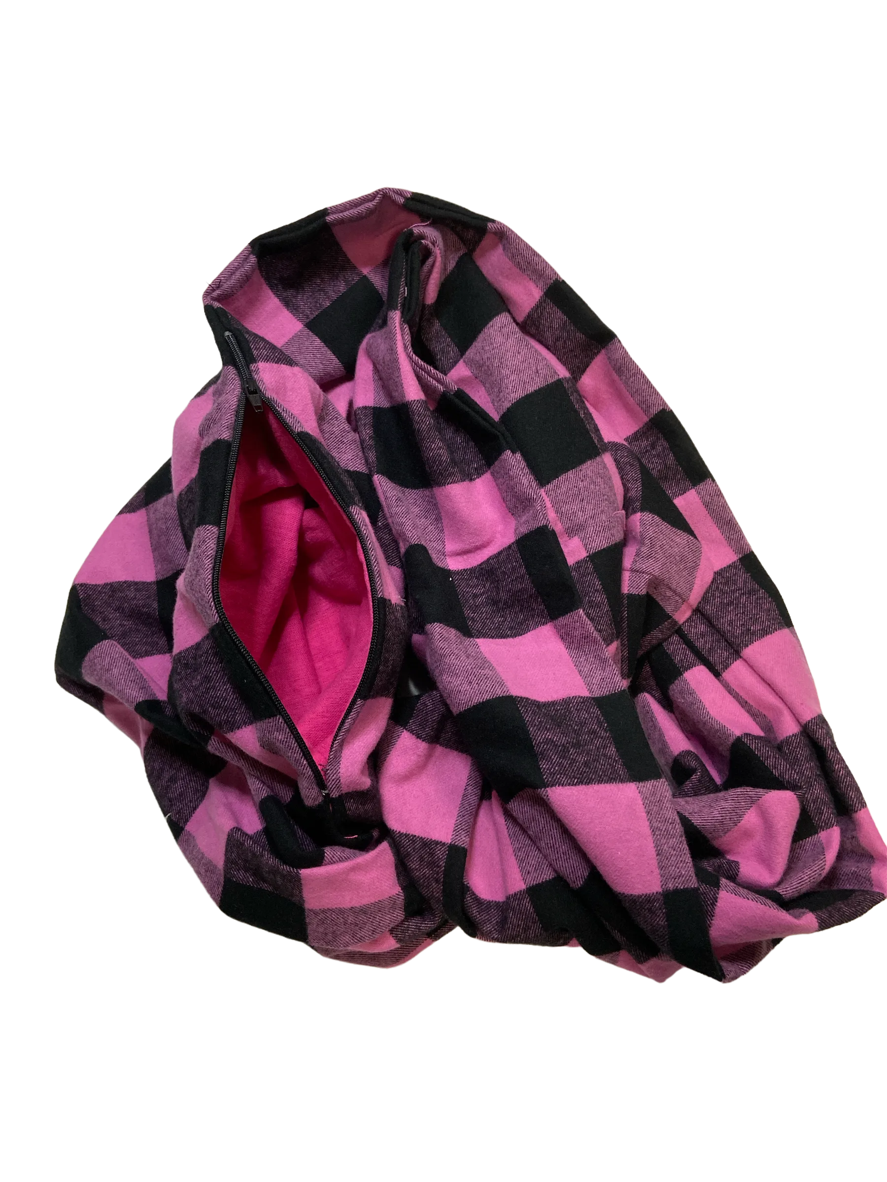 Pink and Black Buffalo Check Infinity Scarf I The Enchanted Magnolia