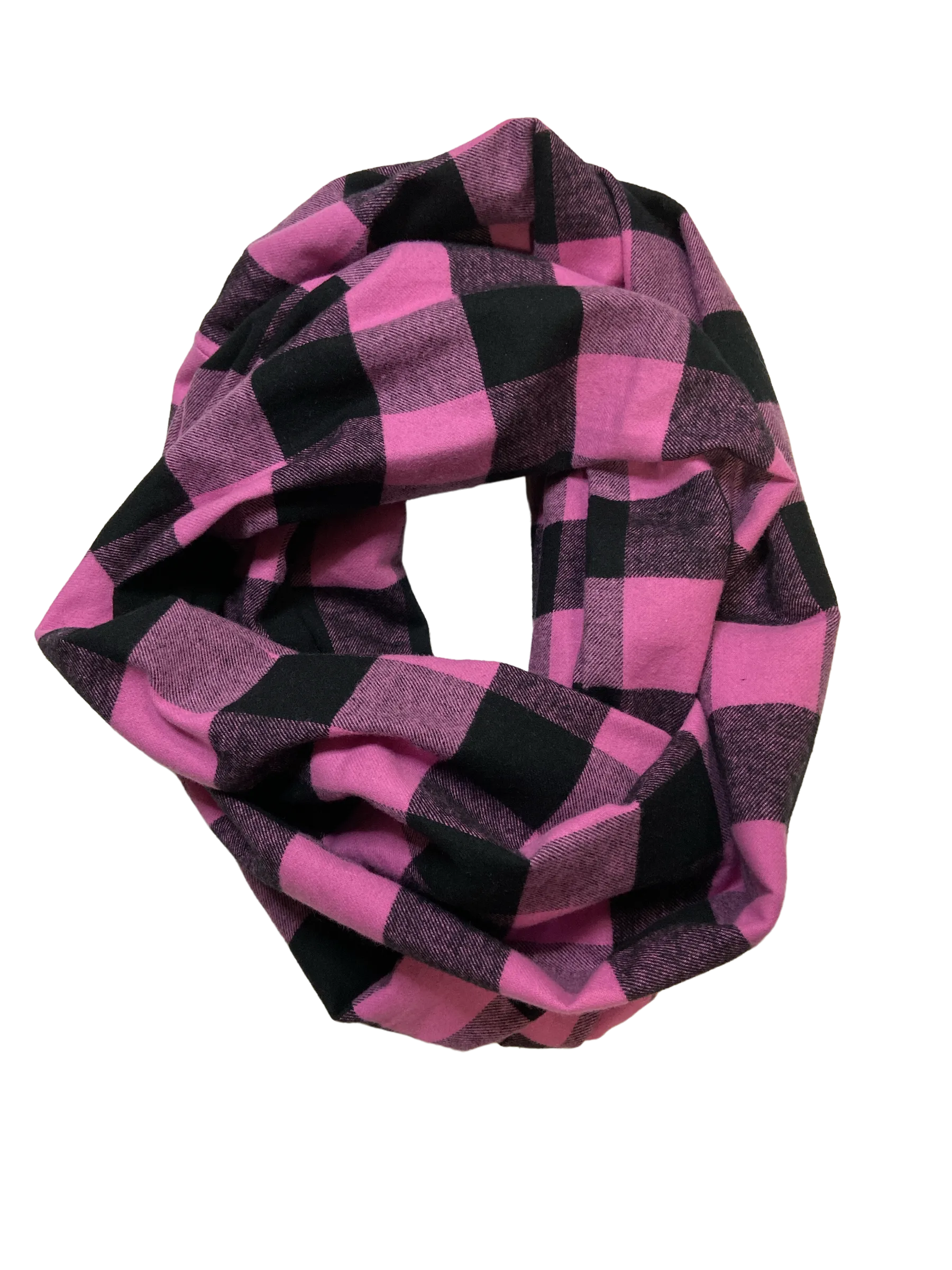 Pink and Black Buffalo Check Infinity Scarf I The Enchanted Magnolia