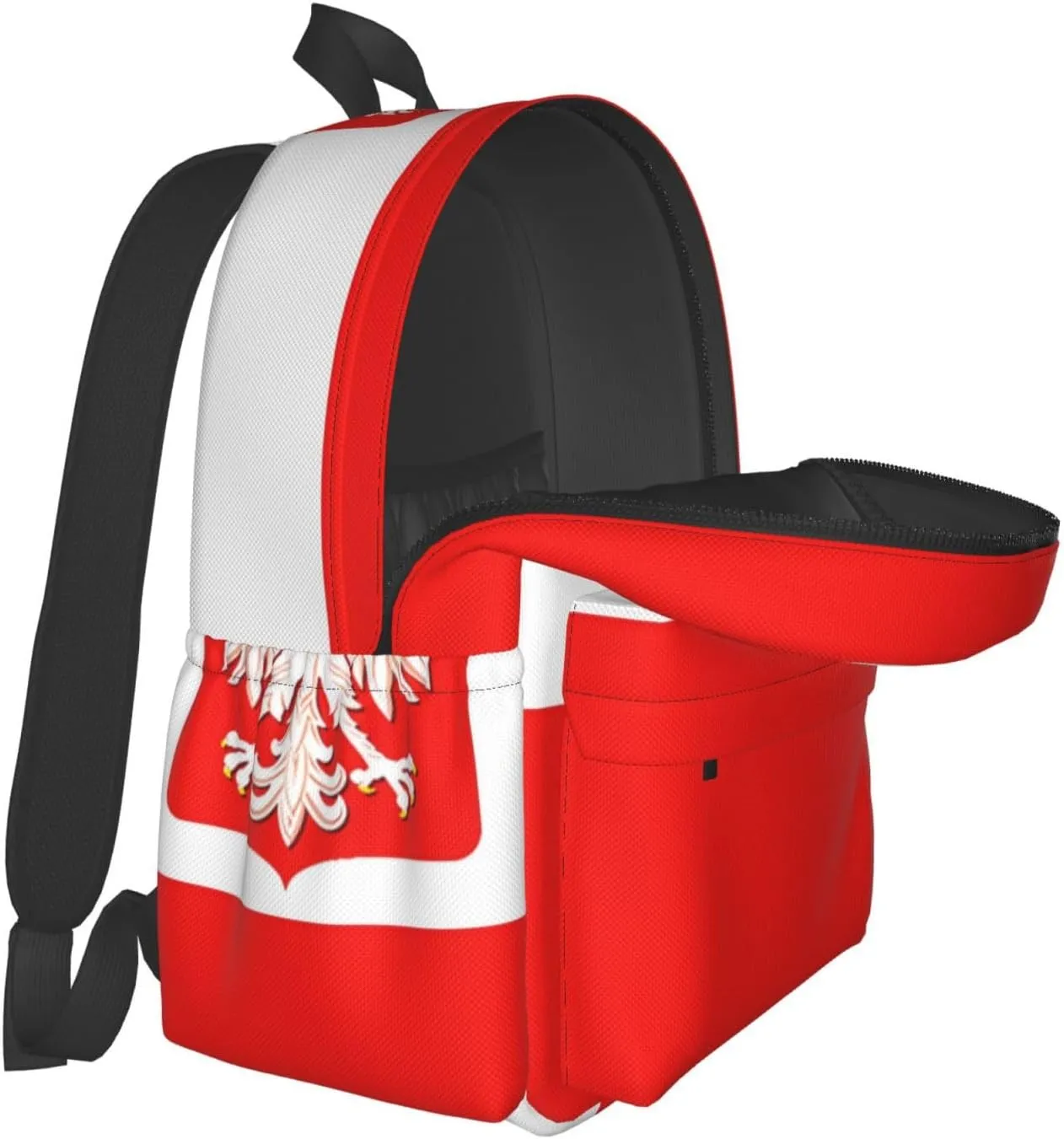 Polish Flag Poland Polska Eagle Laptop Backpack Shoulder Bag Laptop Pack Travel Backpacks Commuter Back Pack Casual Daypack Bags With Side Pockets