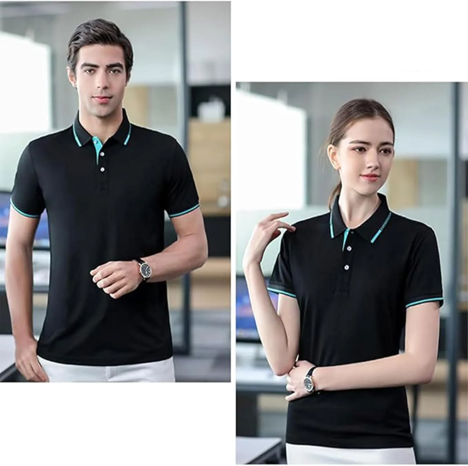 Polo Shirts for Men Moisture Wicking Men's Golf Shirts Casual Dry Fit Sleeve Short Polo Shirts