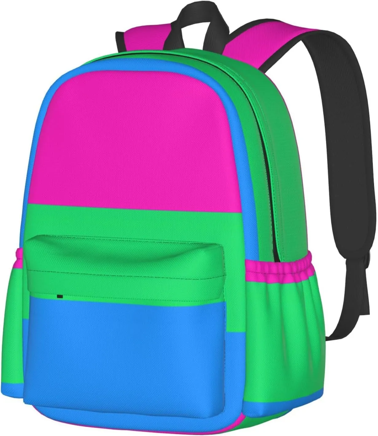 Polysexual Pride Flag Laptop Backpack Shoulder Bag Laptop Pack Travel Backpacks Commuter Back Pack Casual Daypack Bags With Side Pockets