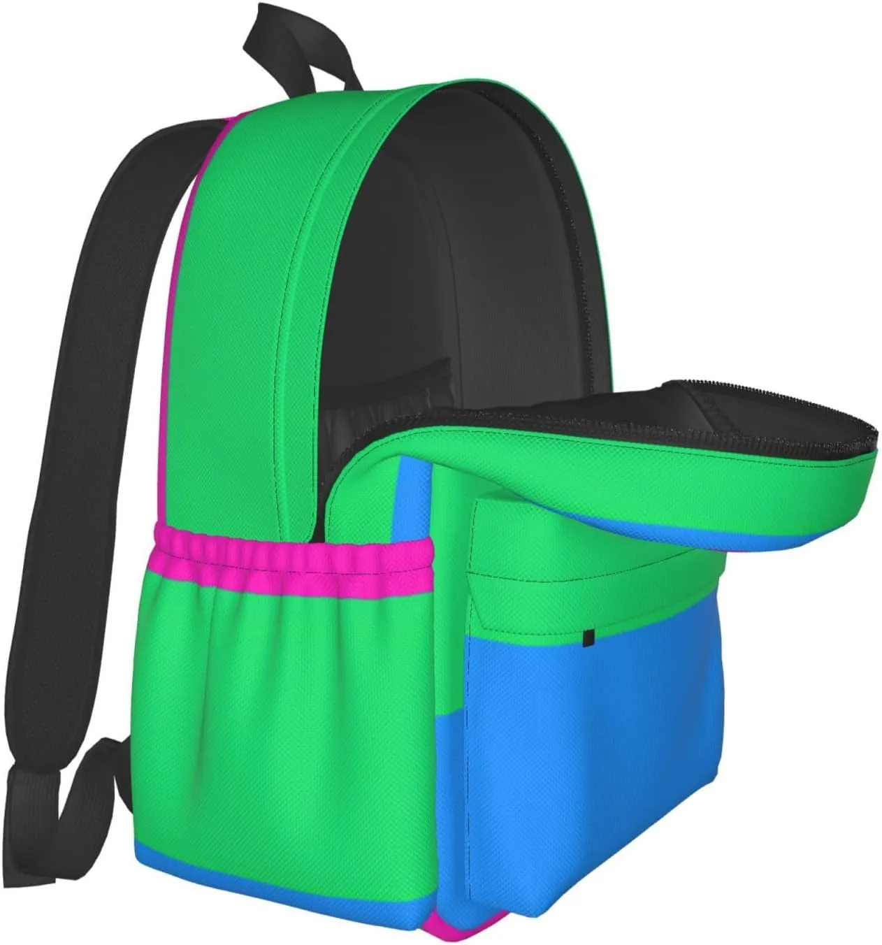 Polysexual Pride Flag Laptop Backpack Shoulder Bag Laptop Pack Travel Backpacks Commuter Back Pack Casual Daypack Bags With Side Pockets
