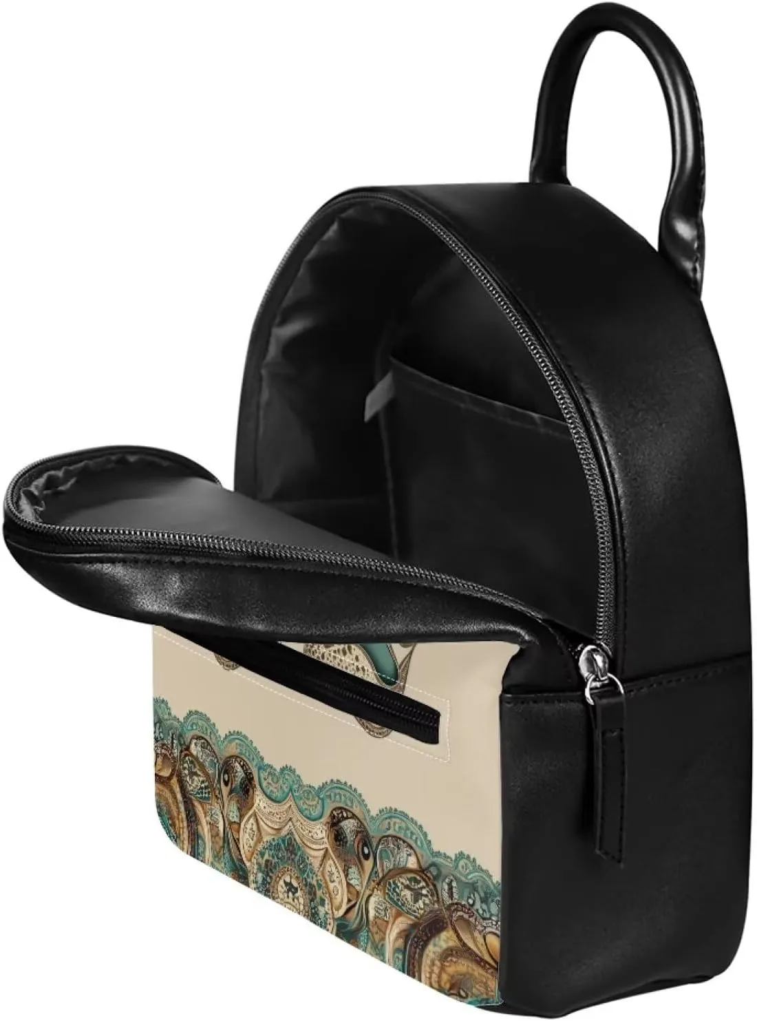 PU Leather Mini Backpack for Women Small Backpack Purse Girls Back Pack with Adjustable Strap and Zipper Aztec Paw Print Casual Daypack Shoulder Bag