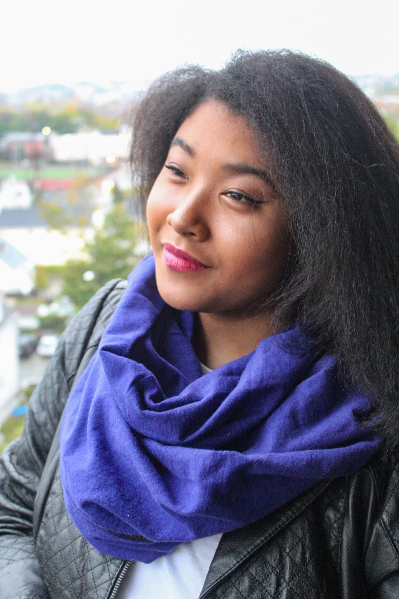 Purple Zippered Pocket Infinity Scarf I The Enchanted Magnolia
