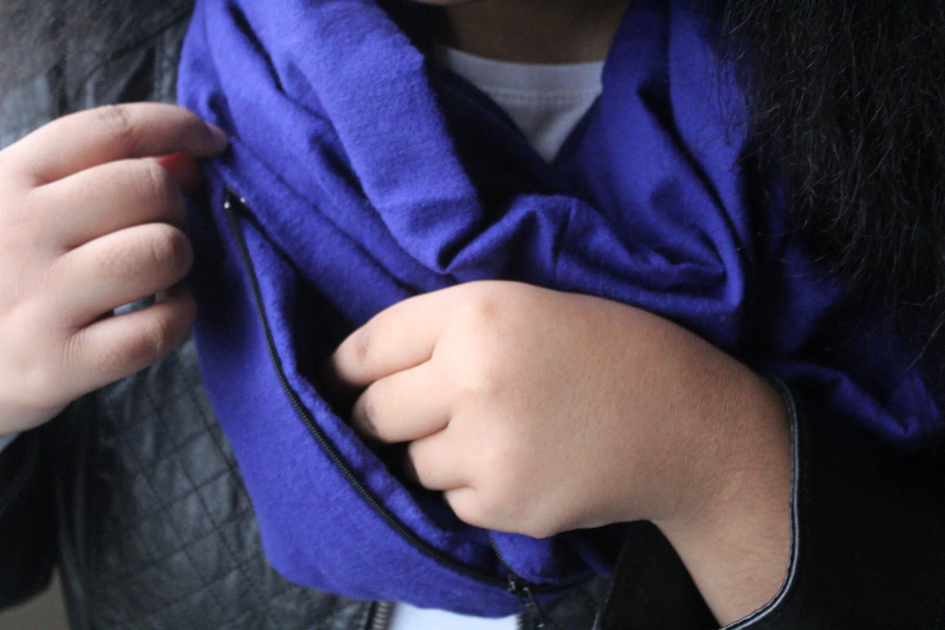 Purple Zippered Pocket Infinity Scarf I The Enchanted Magnolia
