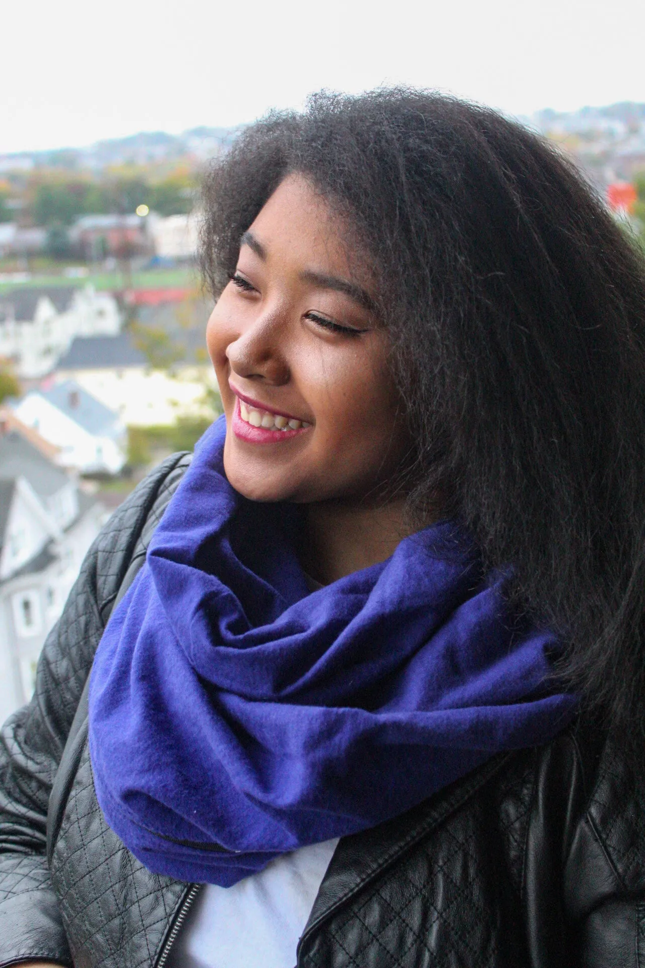 Purple Zippered Pocket Infinity Scarf I The Enchanted Magnolia