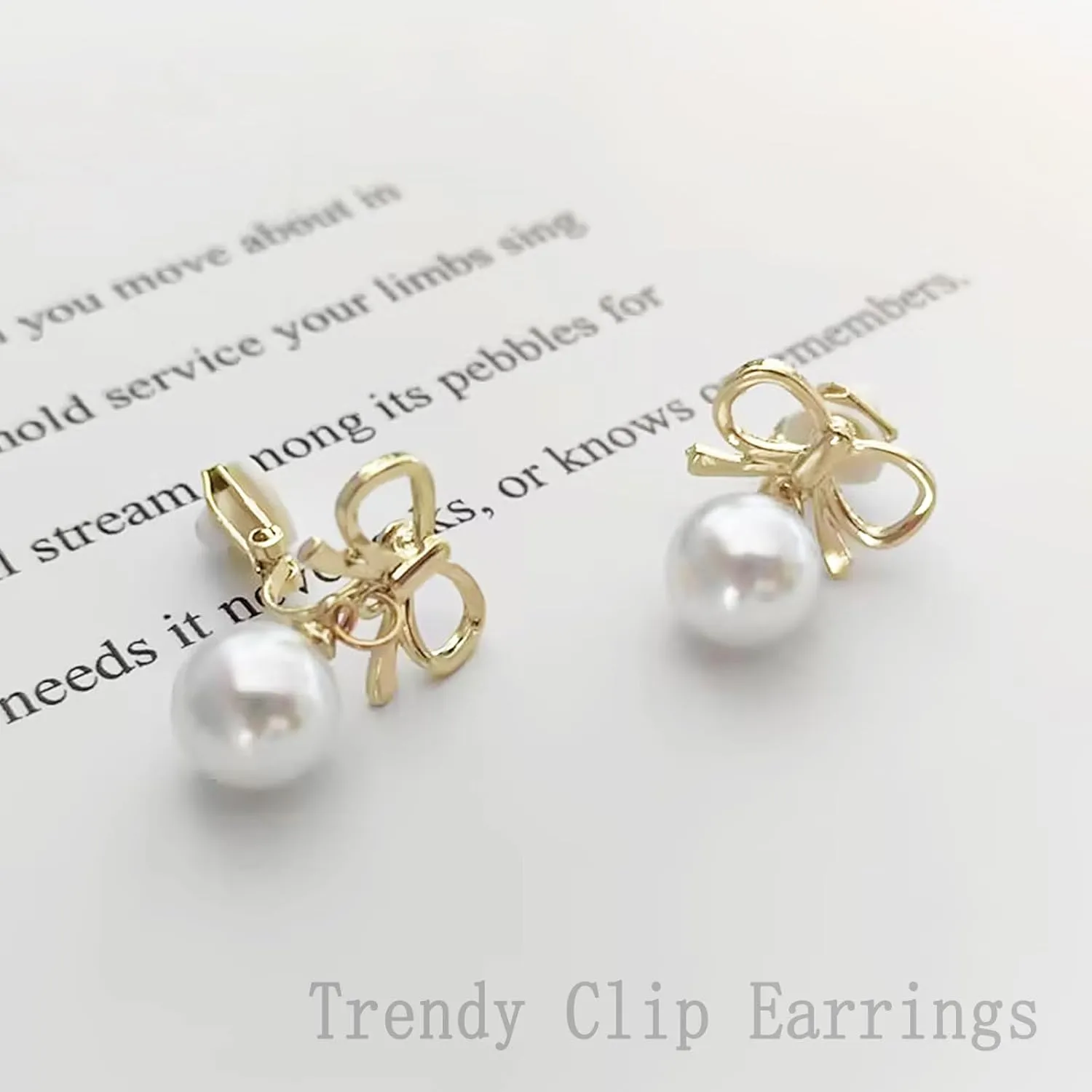 REELMAR Double Heart Clip On Earrings for Women Trendy Love Heart Drop Dangle Earrings Minimalist No Piercing Clips Statement Earrings
