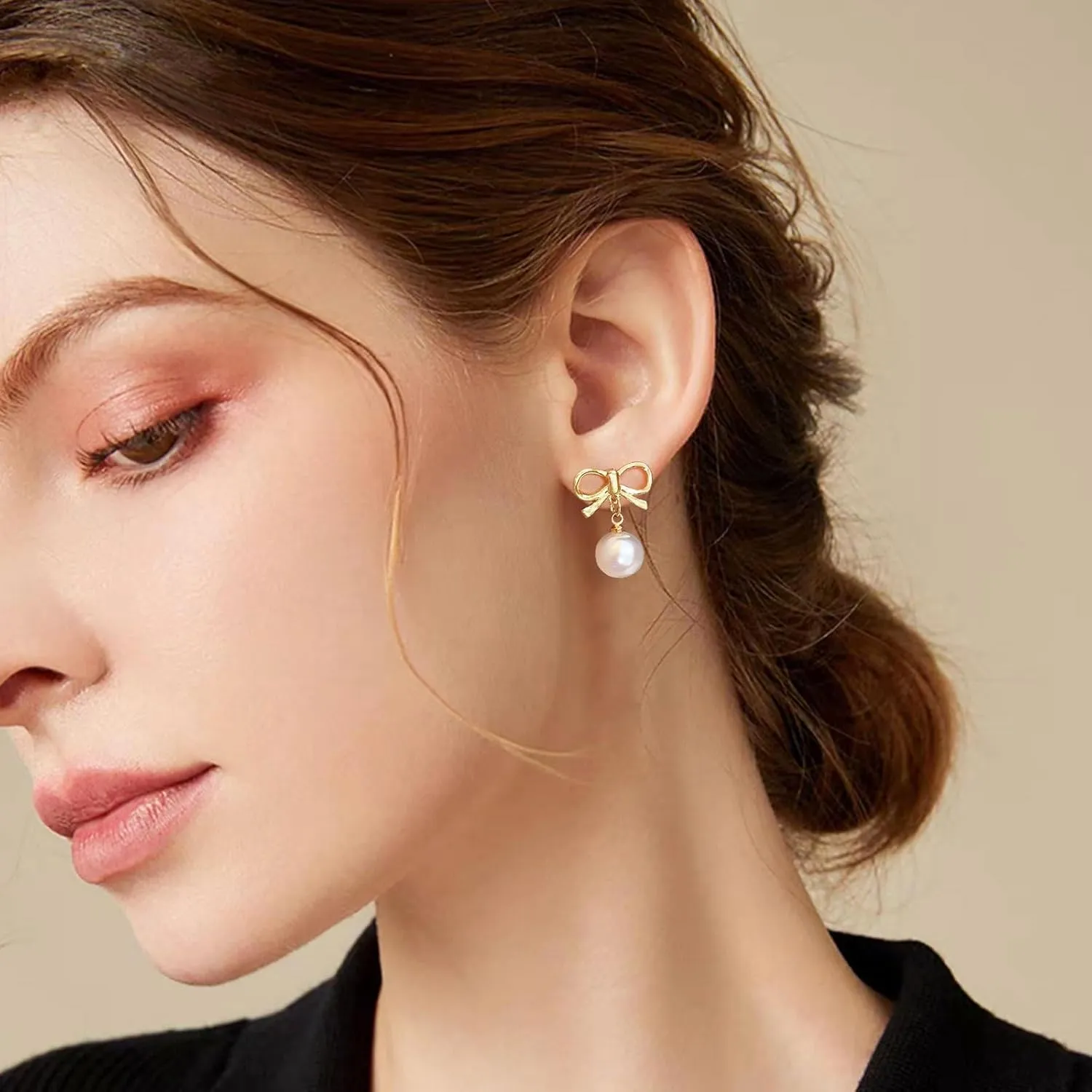 REELMAR Double Heart Clip On Earrings for Women Trendy Love Heart Drop Dangle Earrings Minimalist No Piercing Clips Statement Earrings
