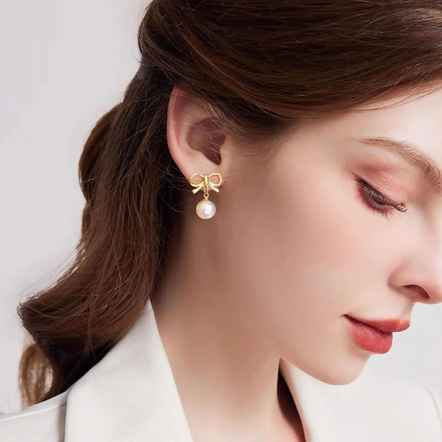 REELMAR Double Heart Clip On Earrings for Women Trendy Love Heart Drop Dangle Earrings Minimalist No Piercing Clips Statement Earrings