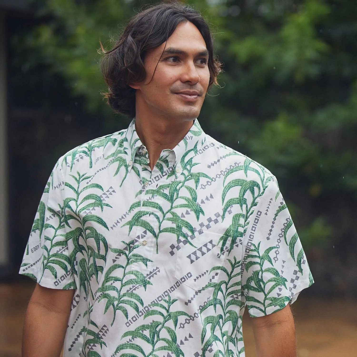 Reyn Spooner Mens Tropical Leaves Hawaiian Aloha Shirt - Button Front