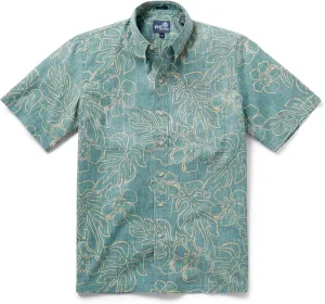 Reyn Spooner Mens Tropical Leaves Hawaiian Aloha Shirt - Button Front
