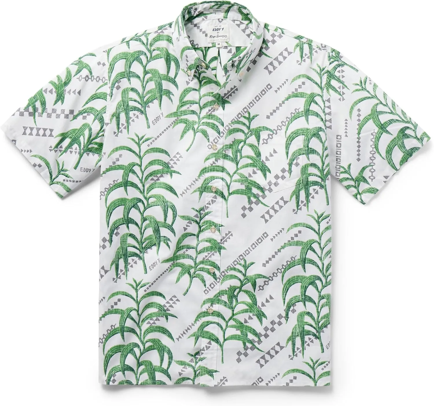 Reyn Spooner Mens Tropical Leaves Hawaiian Aloha Shirt - Button Front