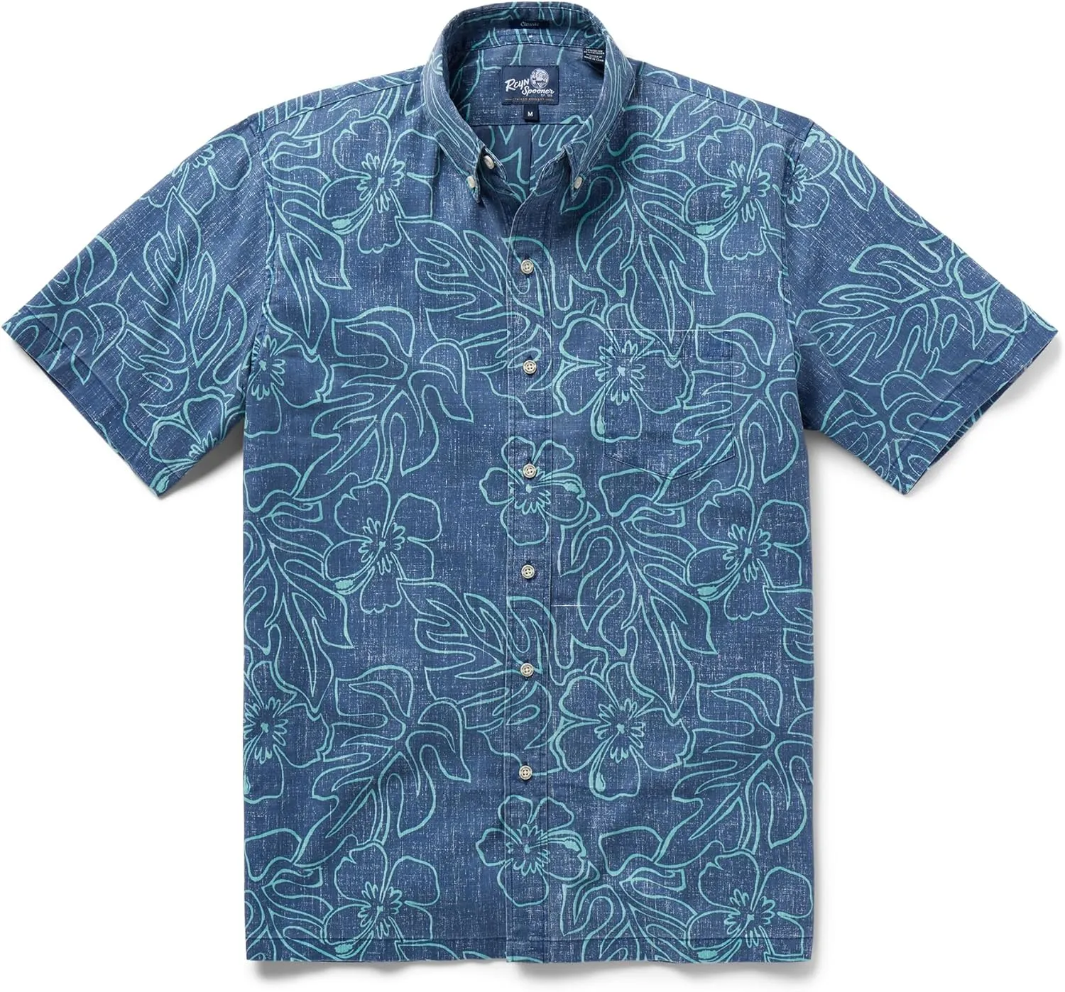 Reyn Spooner Mens Tropical Leaves Hawaiian Aloha Shirt - Button Front