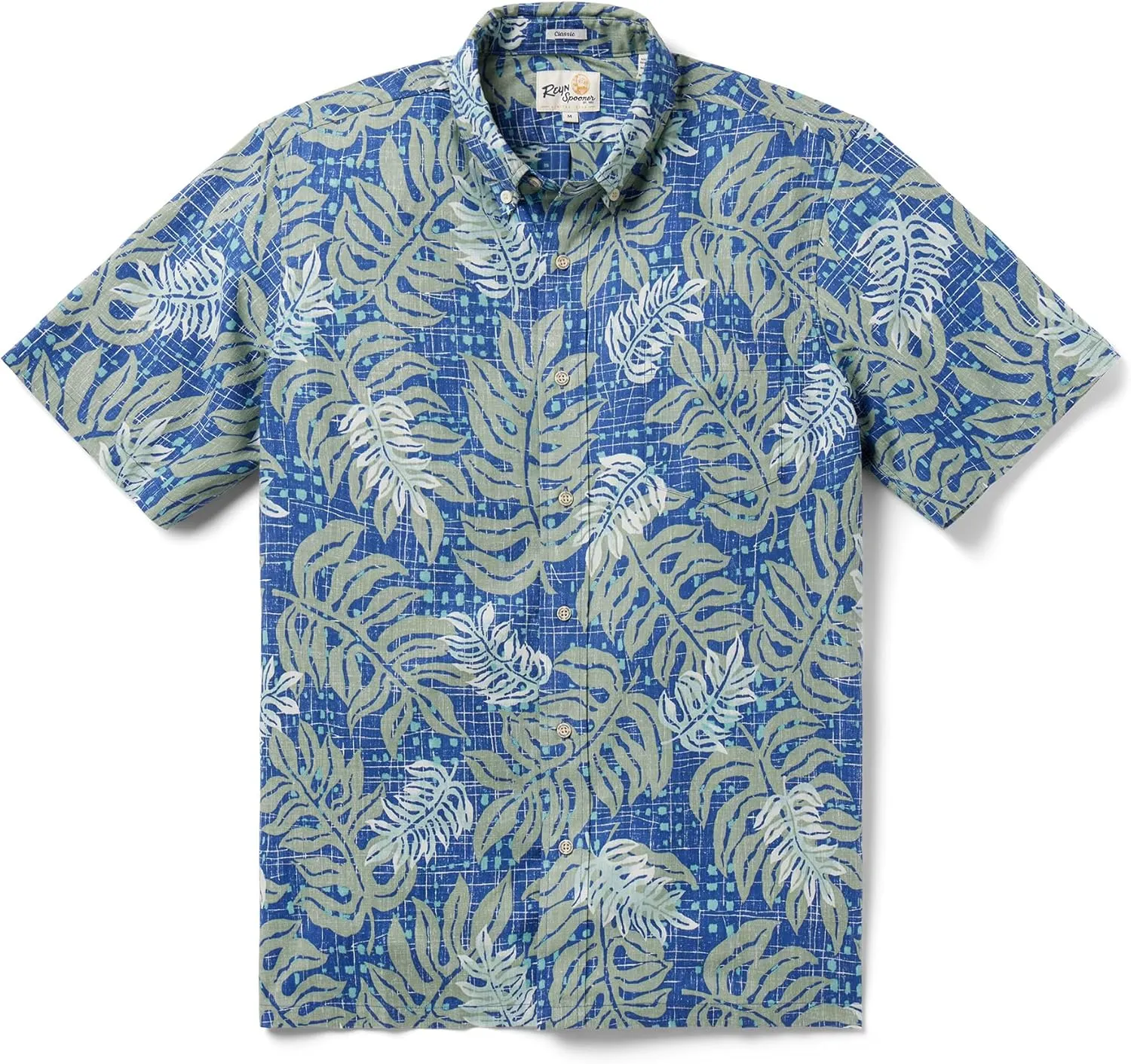 Reyn Spooner Mens Tropical Leaves Hawaiian Aloha Shirt - Button Front