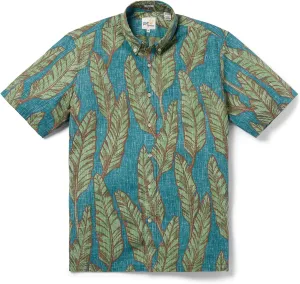 Reyn Spooner Mens Tropical Leaves Hawaiian Aloha Shirt - Button Front