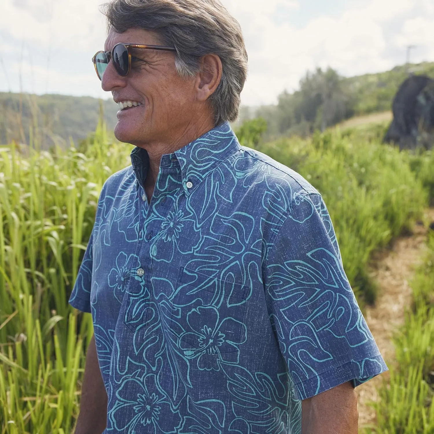 Reyn Spooner Mens Tropical Leaves Hawaiian Aloha Shirt - Button Front