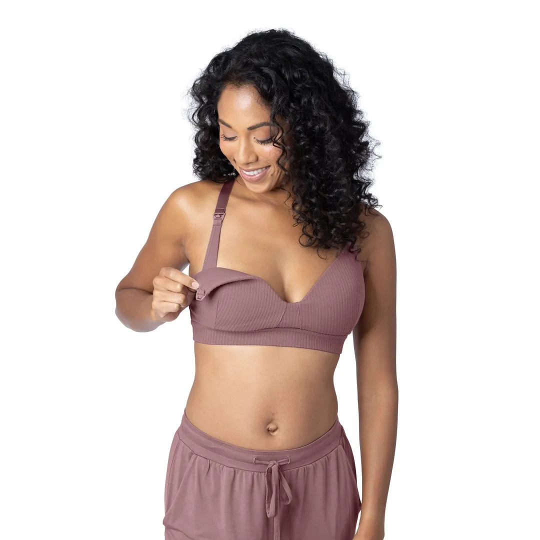 Ribbed Nursing and Maternity Bra - Twilight