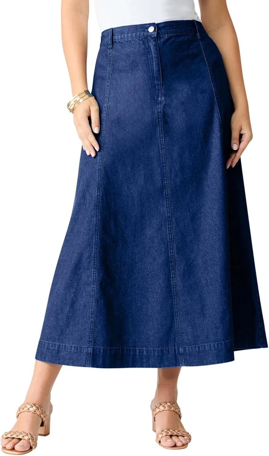 Roaman's Women's Plus Size Invisible Stretch Iconic A-Line Maxi Skirt