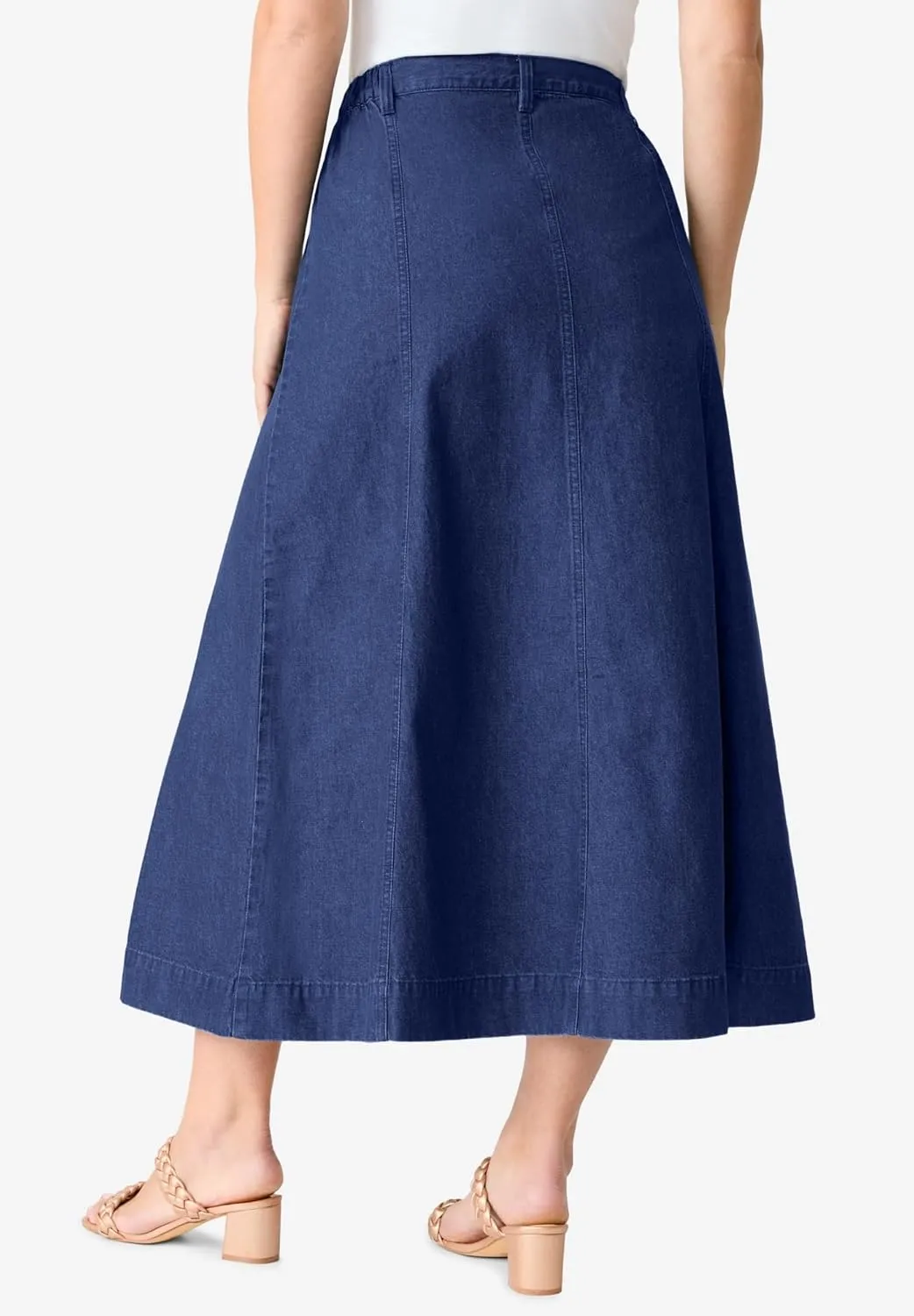 Roaman's Women's Plus Size Invisible Stretch Iconic A-Line Maxi Skirt