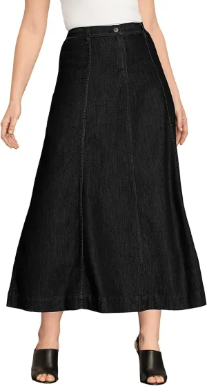 Roaman's Women's Plus Size Invisible Stretch Iconic A-Line Maxi Skirt