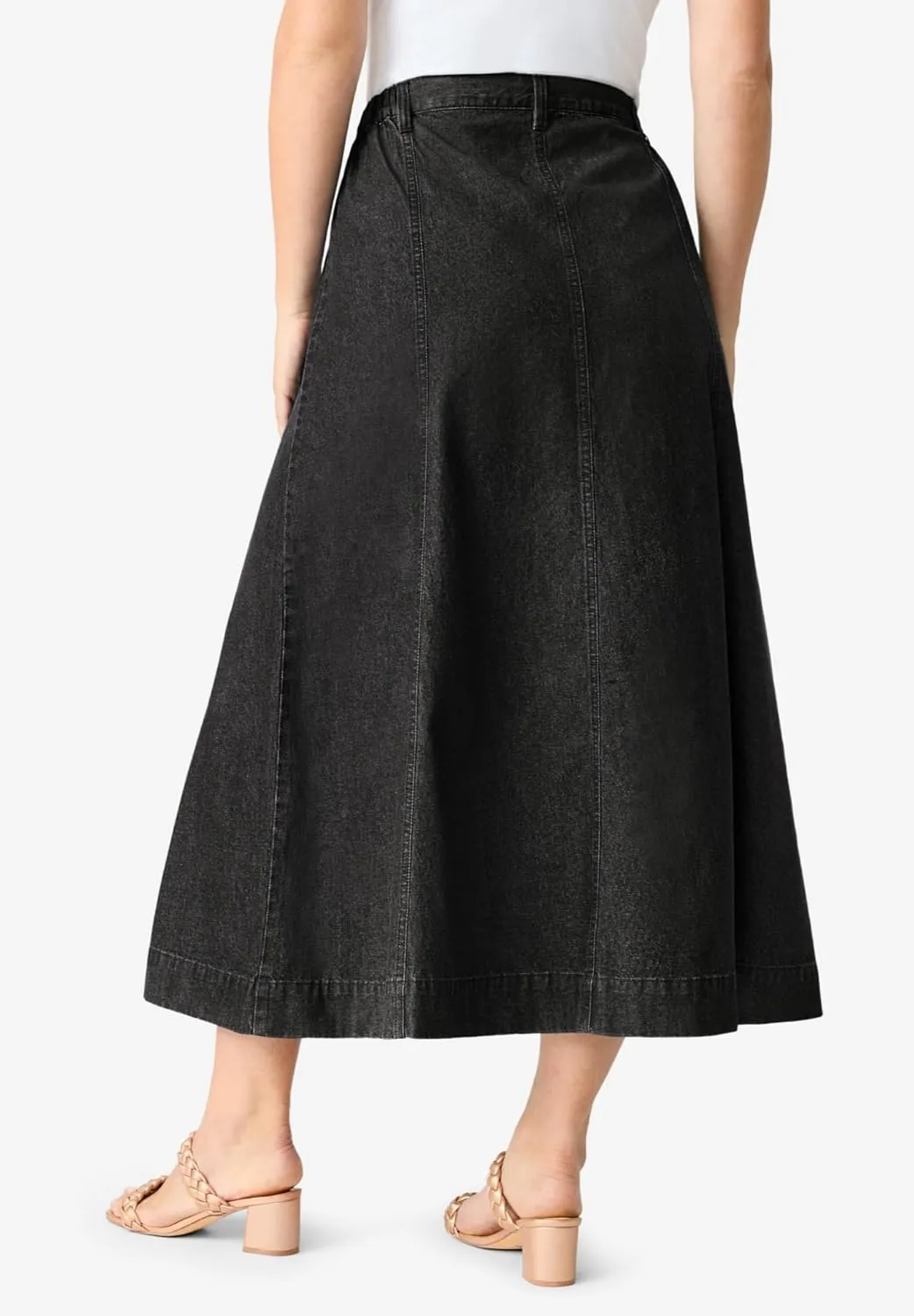 Roaman's Women's Plus Size Invisible Stretch Iconic A-Line Maxi Skirt