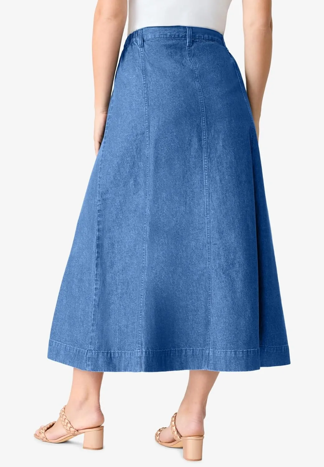 Roaman's Women's Plus Size Invisible Stretch Iconic A-Line Maxi Skirt