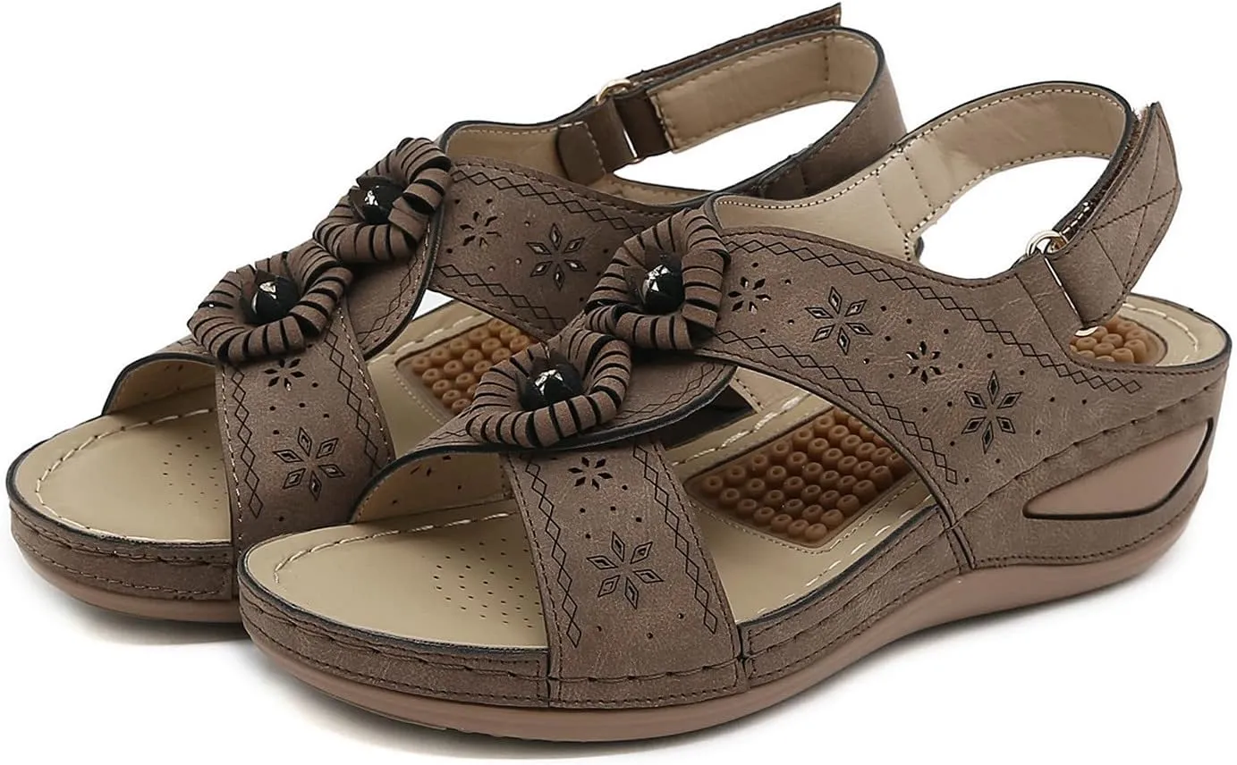 SBGMoSJ Orthopedic Sandals Women Wide Width Women Shoes Dressy Comfortable Sandals Black Wedges for Women Dressy Comfortable Women's Sandals Orthopedic Shoes Plantar Fasciitis Sandals Women Summer