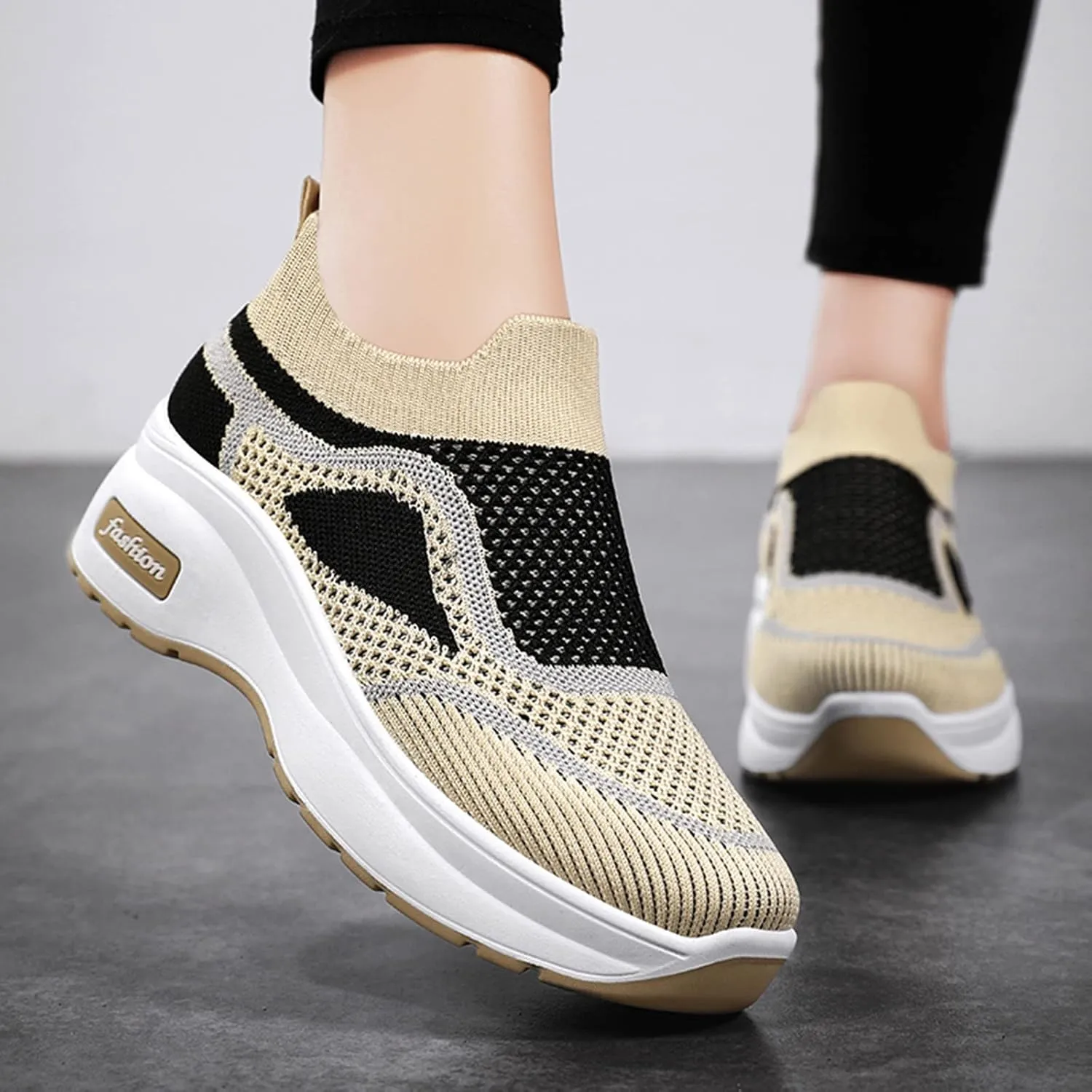 SBGMoSJ Womens Sneakers Size 6.5 Wide Fall Dress Shoes for Women 2023 Comfy Blue and White Gym Shoes Women Silver Platform Wedge Sneakers for Women Casual Slip On Shoes for Women 2023