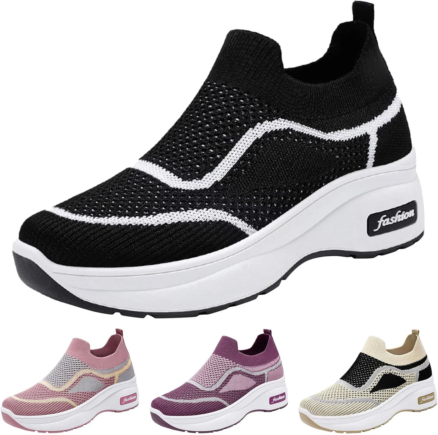 SBGMoSJ Womens Sneakers Size 6.5 Wide Fall Dress Shoes for Women 2023 Comfy Blue and White Gym Shoes Women Silver Platform Wedge Sneakers for Women Casual Slip On Shoes for Women 2023