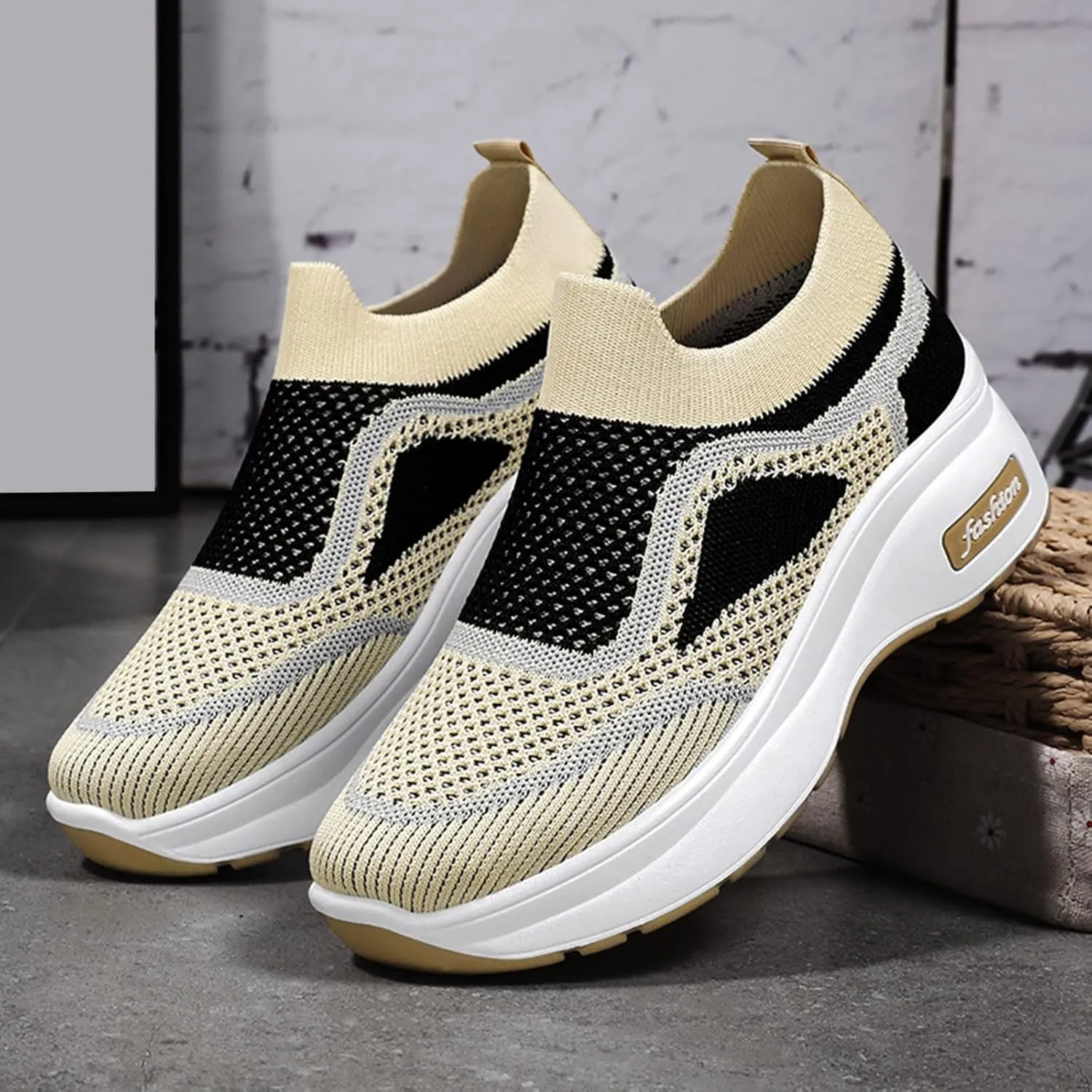 SBGMoSJ Womens Sneakers Size 6.5 Wide Fall Dress Shoes for Women 2023 Comfy Blue and White Gym Shoes Women Silver Platform Wedge Sneakers for Women Casual Slip On Shoes for Women 2023