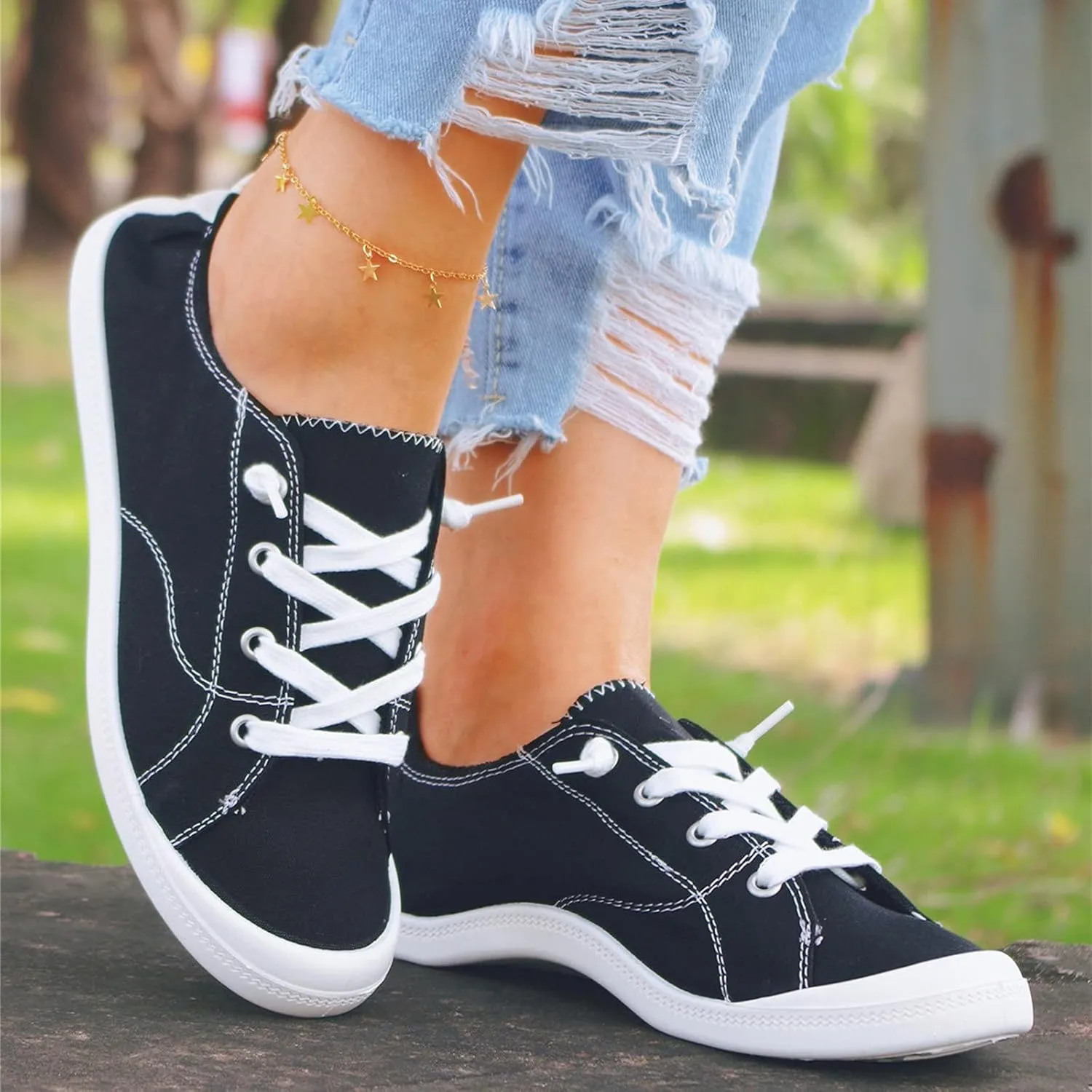 SBGMoSJ Womens Sneakers Wide Width Women's Comfortable Working Nurse Shoes Non-Slip Black Glitter Sneakers for Women Dressy Wedge Heel Sneakers for Women Slip On Tennis Shoes Women Size 11