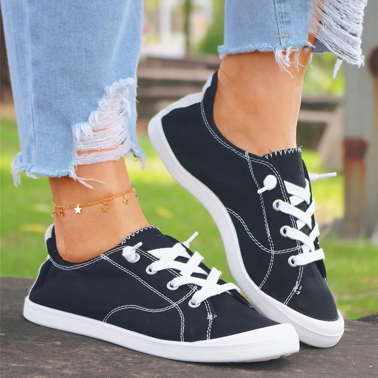 SBGMoSJ Womens Sneakers Wide Width Women's Comfortable Working Nurse Shoes Non-Slip Black Glitter Sneakers for Women Dressy Wedge Heel Sneakers for Women Slip On Tennis Shoes Women Size 11