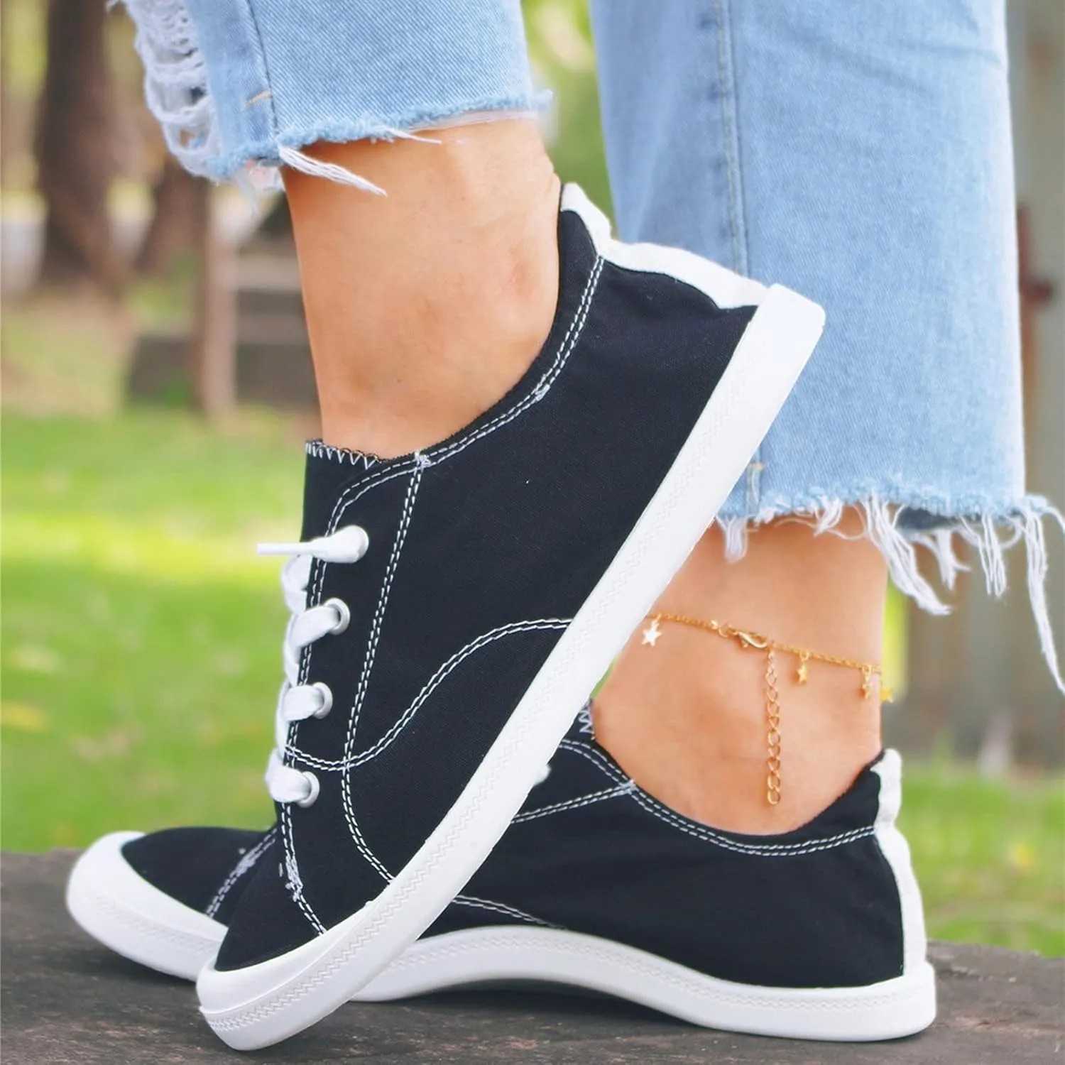 SBGMoSJ Womens Sneakers Wide Width Women's Comfortable Working Nurse Shoes Non-Slip Black Glitter Sneakers for Women Dressy Wedge Heel Sneakers for Women Slip On Tennis Shoes Women Size 11
