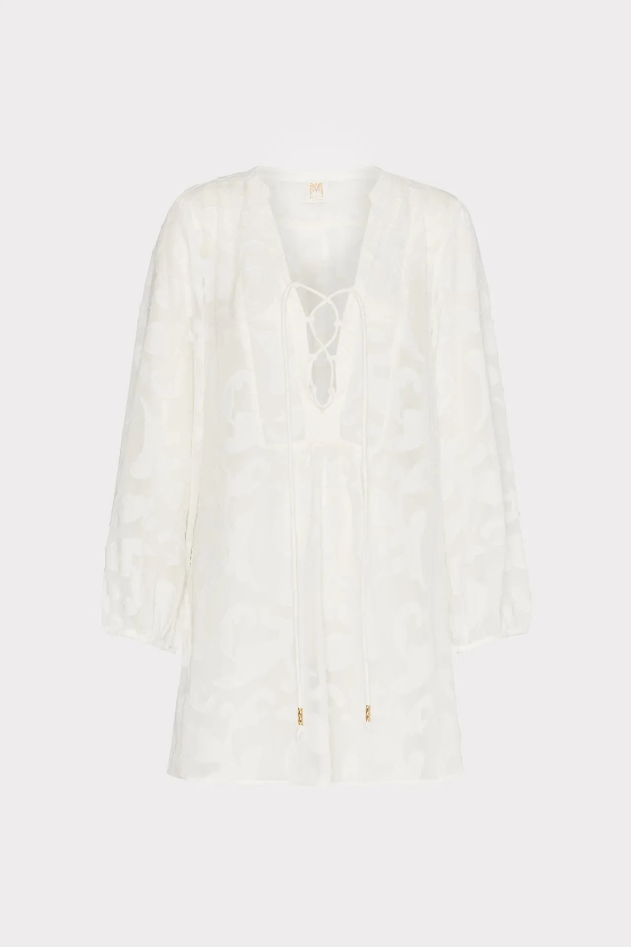 Scroll Burnout Cover-Up Mini Dress