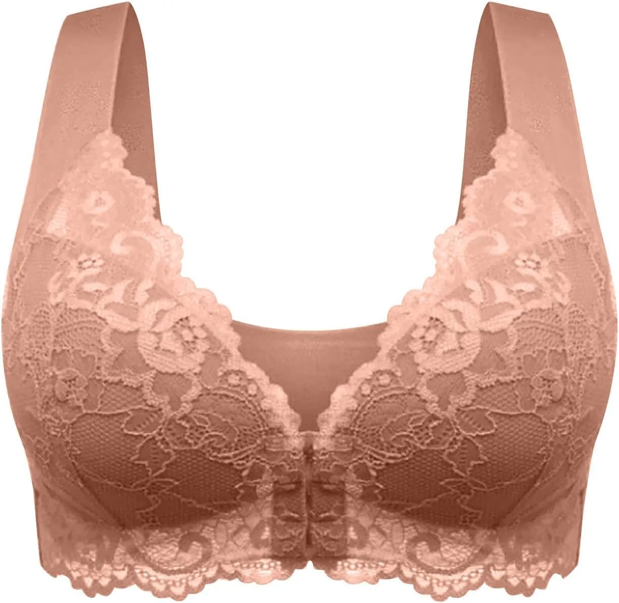 Seamless Bras for Women Front Closure No Underwire Bras Pushup Comfort Bra Breathable Lace Bra Plus Size Bras